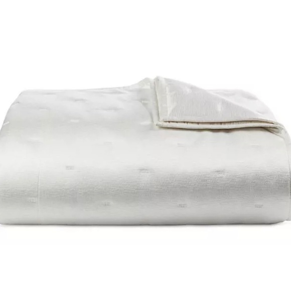 Hotel Collection Glint Full / Queen Quilted Coverlet White